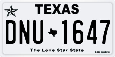 TX license plate DNU1647