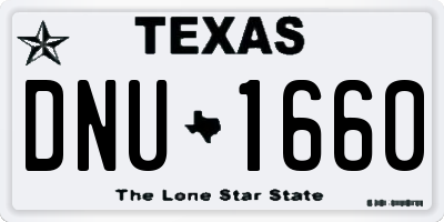 TX license plate DNU1660