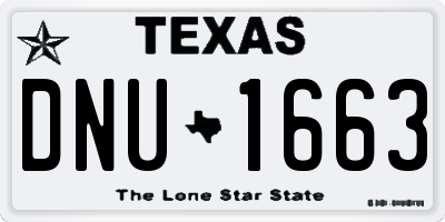 TX license plate DNU1663