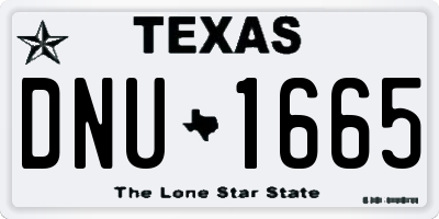 TX license plate DNU1665