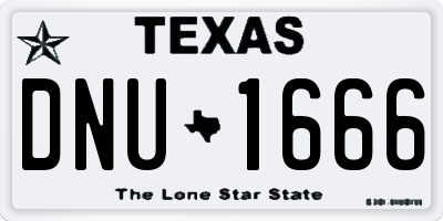 TX license plate DNU1666
