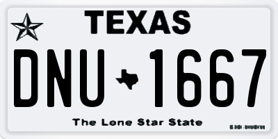 TX license plate DNU1667