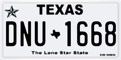 TX license plate DNU1668