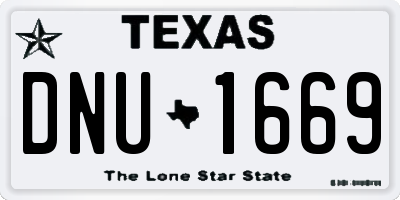 TX license plate DNU1669