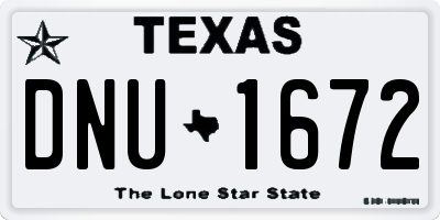 TX license plate DNU1672