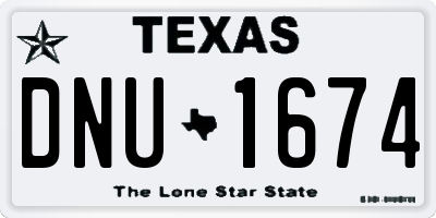 TX license plate DNU1674