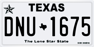 TX license plate DNU1675