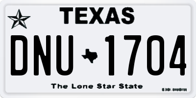TX license plate DNU1704