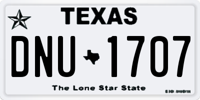 TX license plate DNU1707