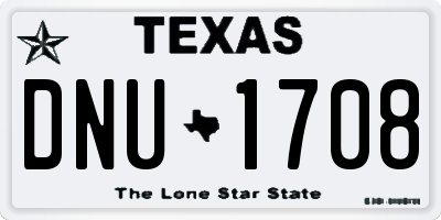 TX license plate DNU1708