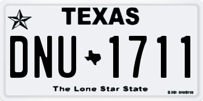 TX license plate DNU1711