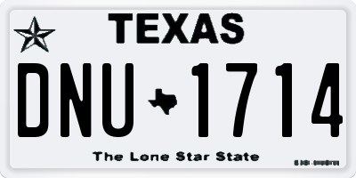 TX license plate DNU1714