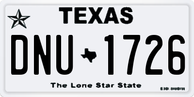 TX license plate DNU1726