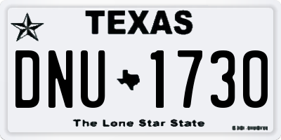 TX license plate DNU1730