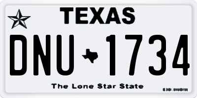 TX license plate DNU1734