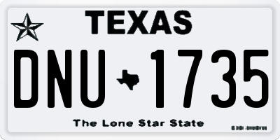 TX license plate DNU1735