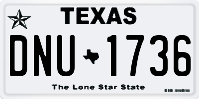 TX license plate DNU1736