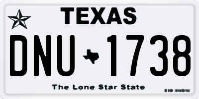 TX license plate DNU1738