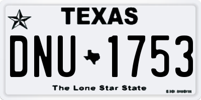 TX license plate DNU1753
