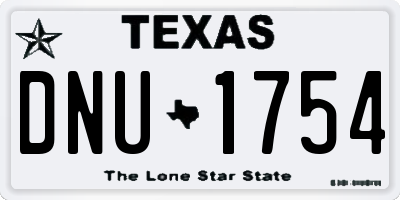 TX license plate DNU1754