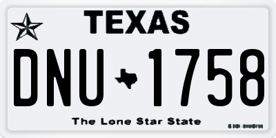 TX license plate DNU1758