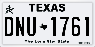 TX license plate DNU1761