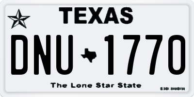 TX license plate DNU1770