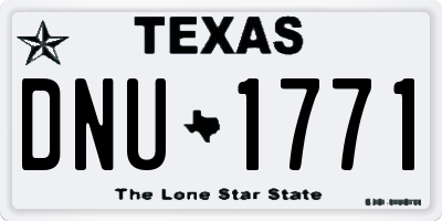 TX license plate DNU1771