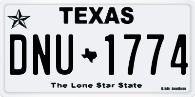 TX license plate DNU1774