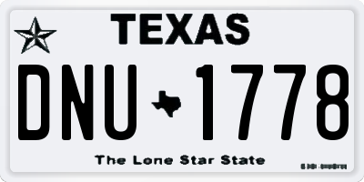 TX license plate DNU1778