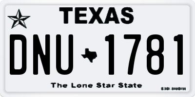 TX license plate DNU1781