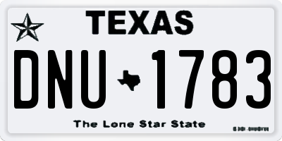 TX license plate DNU1783