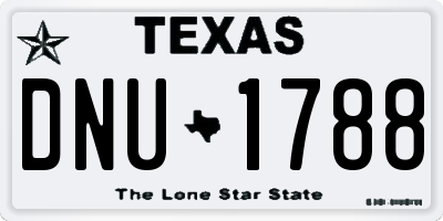 TX license plate DNU1788