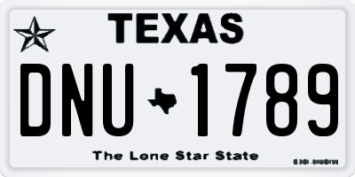 TX license plate DNU1789