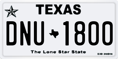 TX license plate DNU1800