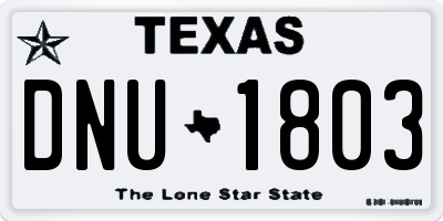 TX license plate DNU1803
