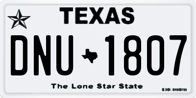 TX license plate DNU1807
