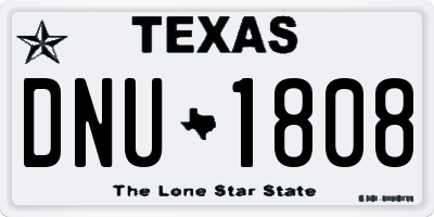 TX license plate DNU1808