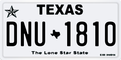 TX license plate DNU1810