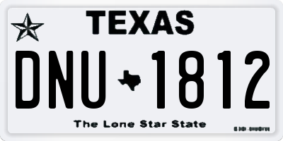 TX license plate DNU1812