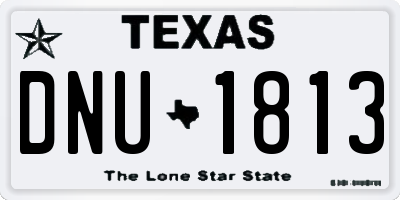 TX license plate DNU1813