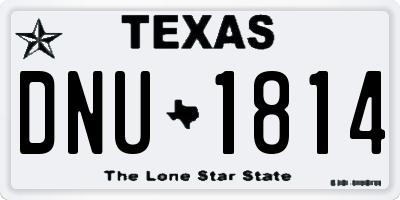 TX license plate DNU1814
