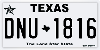 TX license plate DNU1816