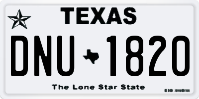 TX license plate DNU1820