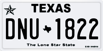 TX license plate DNU1822
