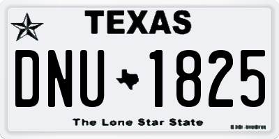 TX license plate DNU1825