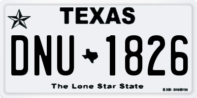 TX license plate DNU1826