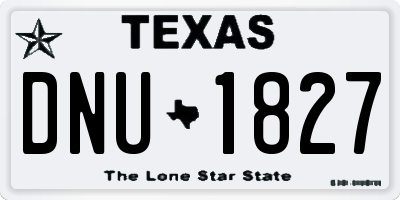 TX license plate DNU1827