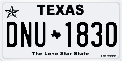 TX license plate DNU1830
