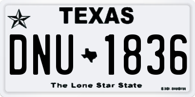 TX license plate DNU1836